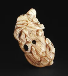 Netsuke, das ein liegendes Wildschwein darstellt, ca. 1750-80
